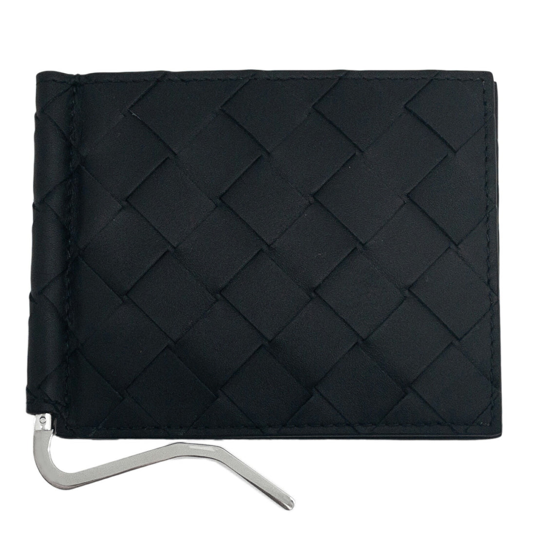 ボッテガヴェネタ BOTTEGA VENETA 749404 VCPQ4 8803 イントレチャート マネークリップ付 二つ折り財布（小銭入れ無し） ブラック メンズ BWBO00186M