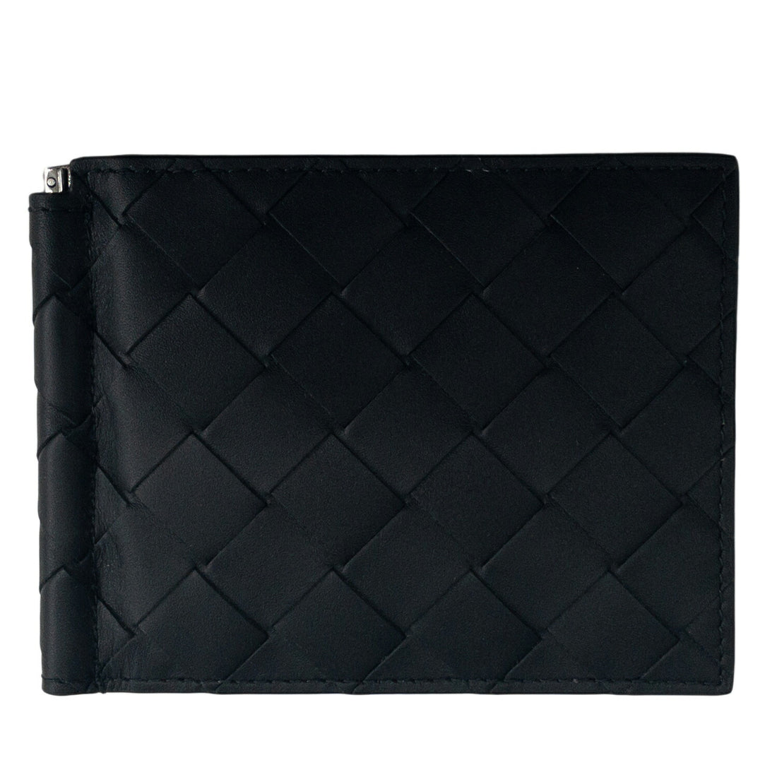 ボッテガヴェネタ BOTTEGA VENETA 749404 VCPQ4 8803 イントレチャート マネークリップ付 二つ折り財布（小銭入れ無し） ブラック メンズ BWBO00186M