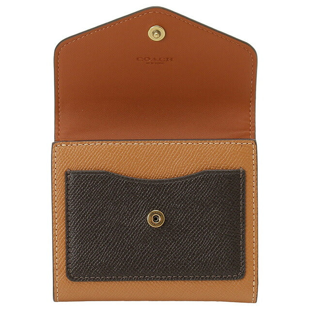 コーチ COACH C2619 B4V7I ウィン カラーブロック シグネチャー 三つ折り財布 スモール ウォレット ライトキャメルマルチ レディース 記念品 ギフト BWCO01083L