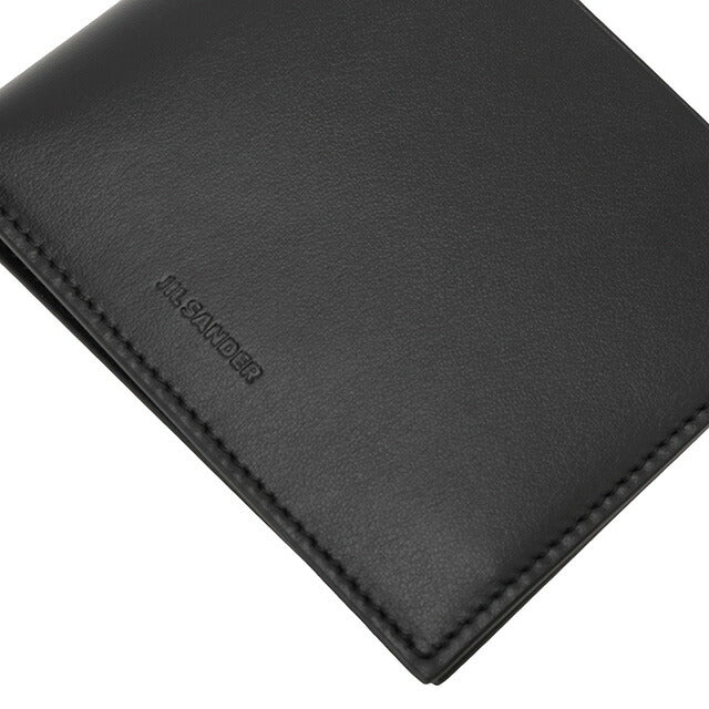 ジルサンダー JIL SANDER J25UI0001 P5454 001 エンボスロゴ 二つ折り財布（小銭入れ無し）ポケットウォレット ブラック メンズ POCKET WALLET 記念品 ギフト BWJL00049M
