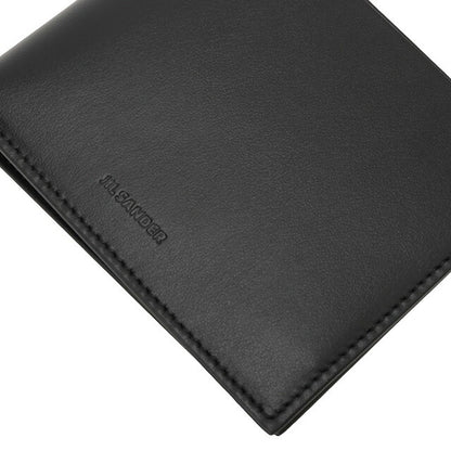 ジルサンダー JIL SANDER J25UI0001 P5454 001 エンボスロゴ 二つ折り財布（小銭入れ無し）ポケットウォレット ブラック メンズ POCKET WALLET 記念品 ギフト BWJL00049M