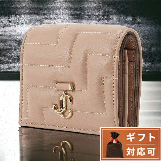 ジミーチュウ JIMMY CHOO HANNE NBA BALLET PINK LIGHT GOLD ハンネ アヴェニュー アベニュー 二つ折り財布 ミニ財布 バレエピンク BWJM00230L