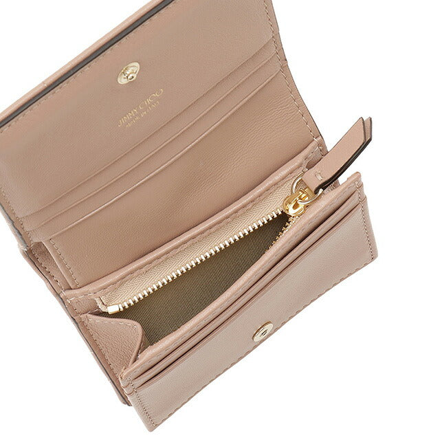 ジミーチュウ JIMMY CHOO HANNE NBA BALLET PINK LIGHT GOLD ハンネ アヴェニュー アベニュー 二つ折り財布 ミニ財布 バレエピンク BWJM00230L