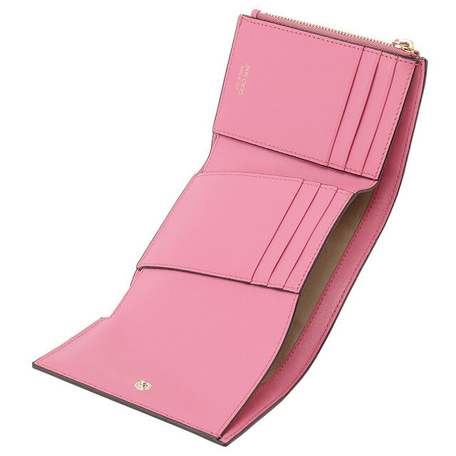 ジミーチュウ JIMMY CHOO MARINDA AYO BALLET PINK CANDY PINK LIGHT GOLD マリンダ 内外バイカラー 三つ折り財布 ミニ財布 BWJM00232L