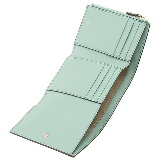 ジミーチュウ JIMMY CHOO MARINDA AYO TAUPE SMOKE GREEN LIGHT GOLD マリンダ 内外バイカラー 三つ折り財布 ミニ財布 BWJM00233L