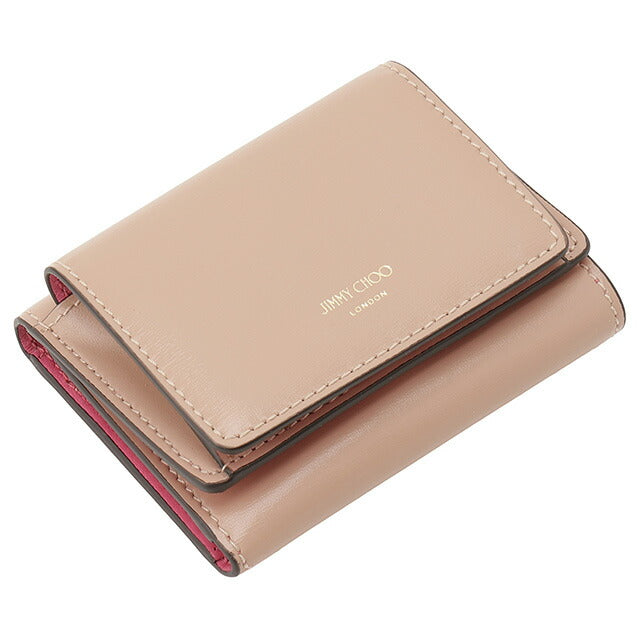 ジミーチュウ JIMMY CHOO NEMO AYO BALLET PINK CANDY PINK LIGHT GOLD ネモ 内外バイカラー 三つ折り財布 ミニ財布 BWJM00235L