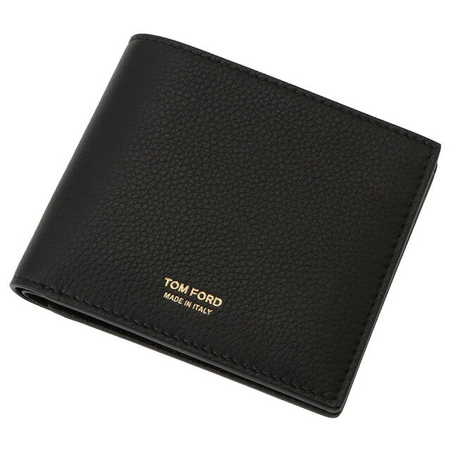 トムフォード TOM FORD Y0228 LCL158G 1N001 二つ折り財布（小銭入れ無し）ブラックメンズ ウォレット T LINE CLASSIC BIFOLD WALLET 記念品 ギフト BWTD00032M