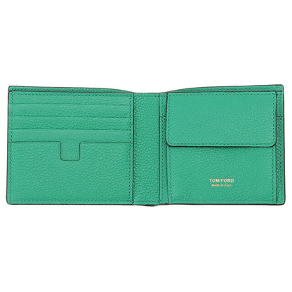 トムフォード TOM FORD Y0278 LCL326G 3NE02 内外バイカラー 小銭入れ付二つ折り財布 ブラック/ミントグリーン メンズ ウォレット BWTD00038M