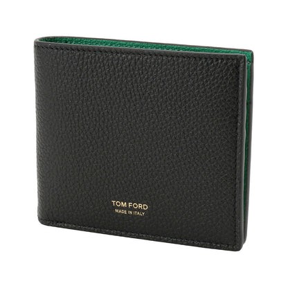 トムフォード TOM FORD Y0278 LCL326G 3NE02 内外バイカラー 小銭入れ付二つ折り財布 ブラック/ミントグリーン メンズ ウォレット BWTD00038M