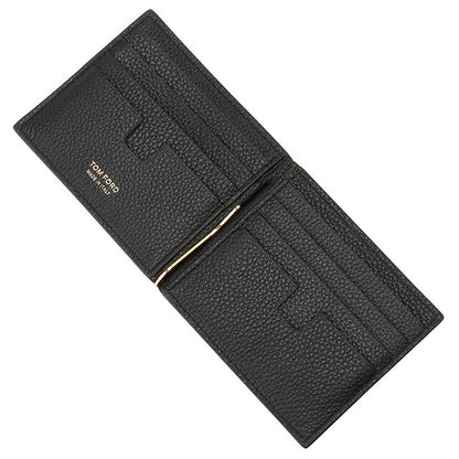 トムフォード TOM FORD YT231 LCL158G 1N001 マネークリップ付 二つ折り財布（小銭入れ無し）ブラック メンズ ウォレット BWTD00041M