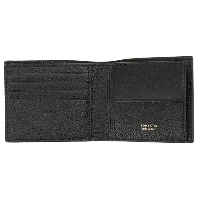 トムフォード TOM FORD YT278 LCL158G 1N001 小銭入れ付二つ折り財布 ブラック メンズ ウォレット BWTD00042M