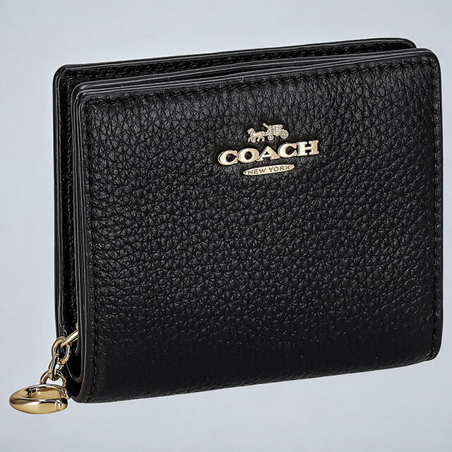コーチ 二つ折り財布 レディース ブランド COACH シグネチャー レザー C2862 IMBLK 1 ブラック C2862-IMBLK-1