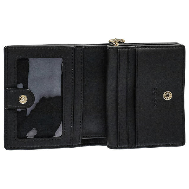 コーチ 二つ折り財布 レディース ブランド COACH シグネチャー レザー C2862 IMBLK 1 ブラック C2862-IMBLK-1