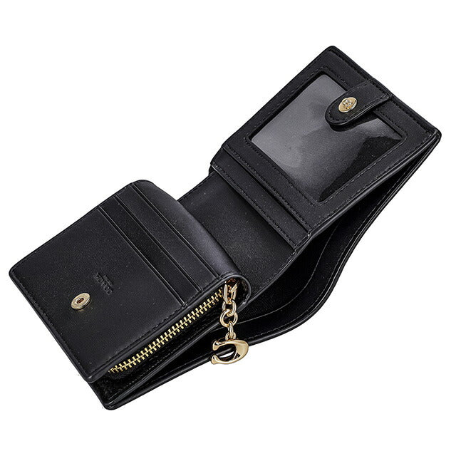 コーチ 二つ折り財布 レディース ブランド COACH シグネチャー レザー C2862 IMBLK 1 ブラック C2862-IMBLK-1