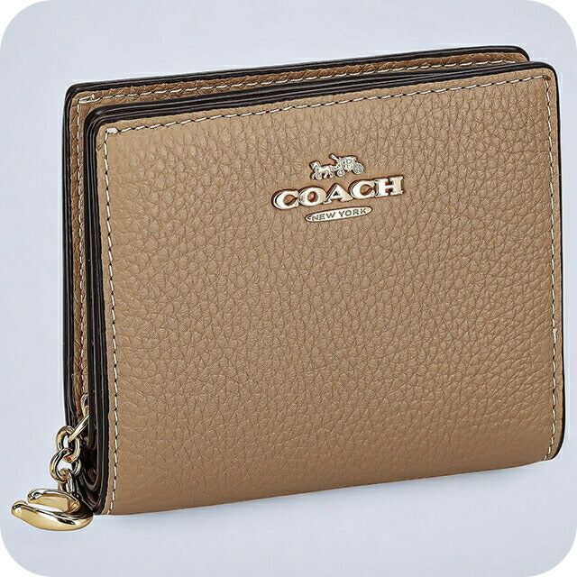 コーチ 二つ折り財布 レディース ブランド COACH レザー C2862 IMTAU 1 トープ/ベージュ C2862-IMTAU-1