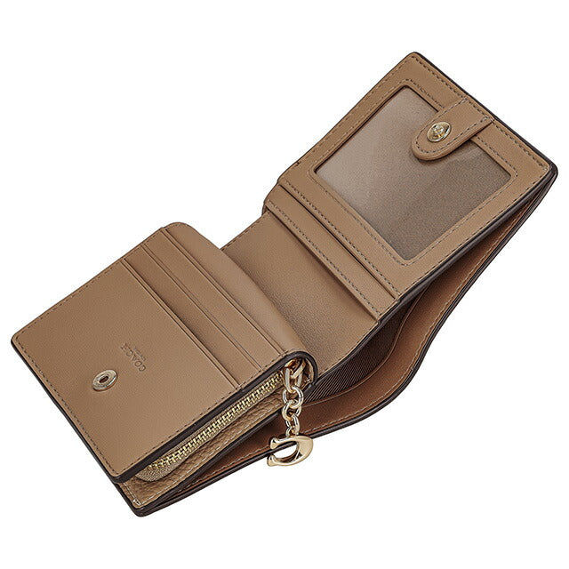 コーチ 二つ折り財布 レディース ブランド COACH レザー C2862 IMTAU 1 トープ/ベージュ C2862-IMTAU-1