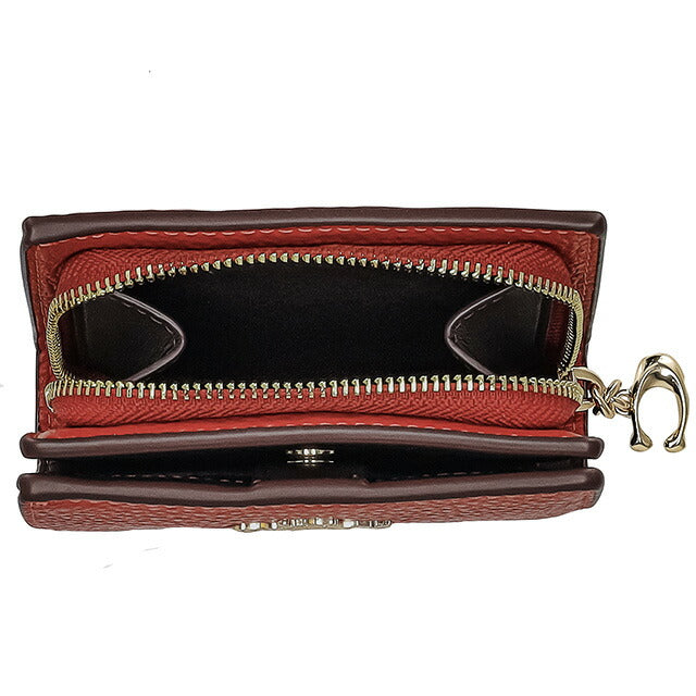 コーチ 二つ折り財布 レディース ブランド COACH レザー C2862 IMUP7 1 レッド C2862-IMUP7-1