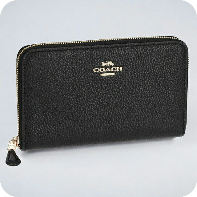 コーチ 二つ折り財布 レディース ブランド COACH レザー C4124 IMBLK 1 ブラック C4124-IMBLK-1