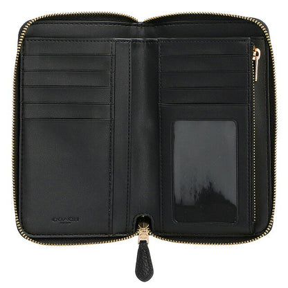 コーチ 二つ折り財布 レディース ブランド COACH レザー C4124 IMBLK 1 ブラック C4124-IMBLK-1