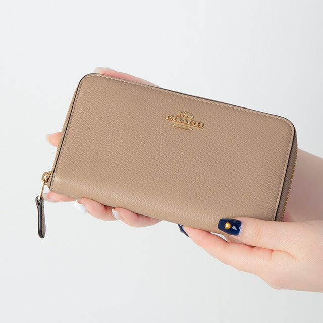 COACH 長財布 トープベージュ レディース C4124 IMTAU コーチ 長財布 財布 レディース シグネチャー ライトカーキ