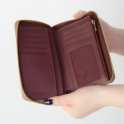 コーチ 二つ折り財布 レディース ブランド COACH レザー C4124 IMTAU 1 トープ/ベージュ C4124-IMTAU-1