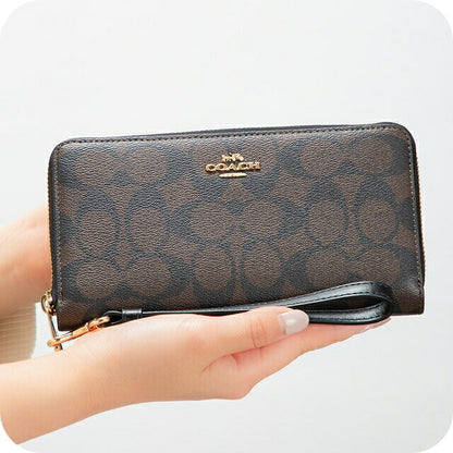 コーチ 長財布 レディース ブランド COACH C4452 ダークブラウン C4452-IMAA8-1