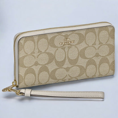 コーチ 長財布 レディース ブランド COACH シグネチャー C4452 IMDQC 1 ライトカーキチョーク ベージュ C4452-IMDQC-1