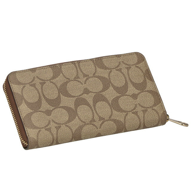コーチ 長財布 レディース ブランド COACH シグネチャー C4452 IME74 1 カーキ サドル 2 ブラウン C4452-IME74-1