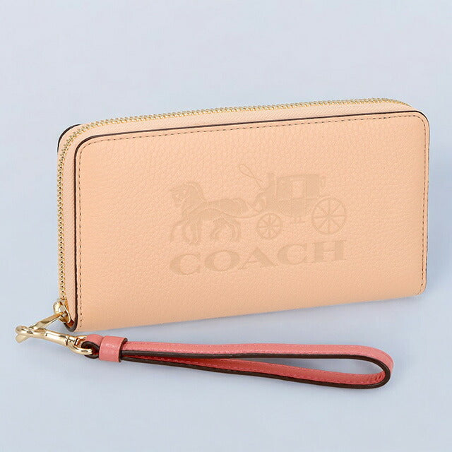 コーチ 長財布 レディース ブランド COACH レザー C5889 IMSMX 1 ピンクベージュ C5889-IMSMX-1