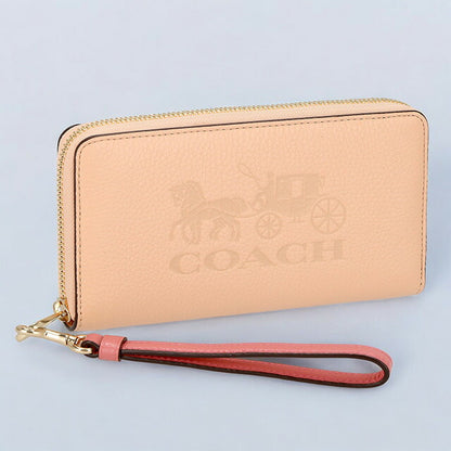 コーチ 長財布 レディース ブランド COACH レザー C5889 IMSMX 1 ピンクベージュ C5889-IMSMX-1