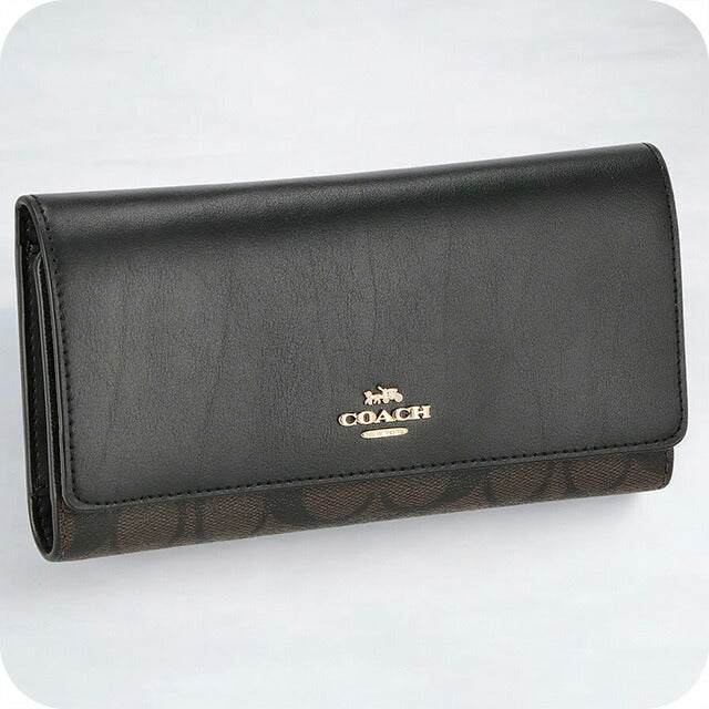 コーチ 長財布 レディース ブランド COACH C5966 ブラック/ブラウン C5966-IMAA8-1