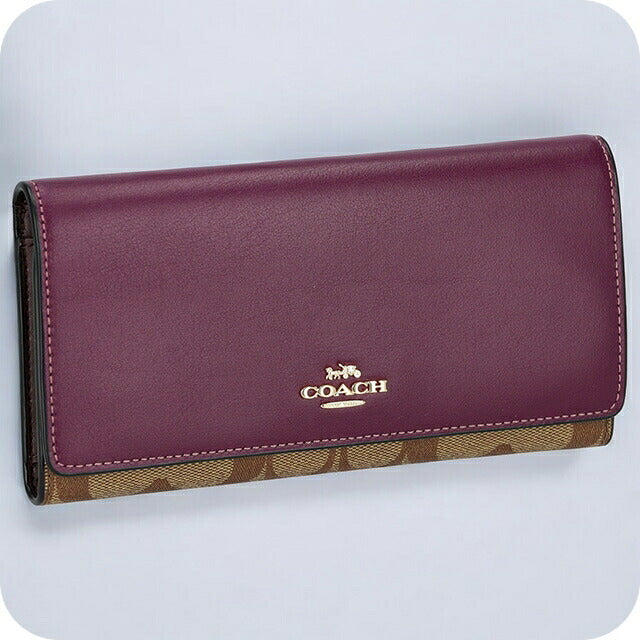 コーチ 長財布 レディース ブランド COACH C5966 IMRSF 1 パープル/ベージュ C5966-IMRSF-1