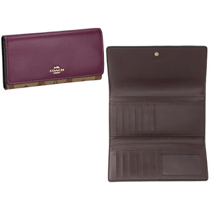 コーチ 長財布 レディース ブランド COACH C5966 IMRSF 1 パープル/ベージュ C5966-IMRSF-1