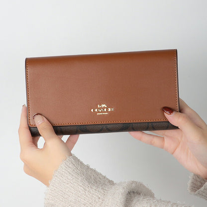 コーチ 長財布 レディース ブランド COACH C5966 IMW6S 1 ブラウン/レッドウッド C5966-IMW6S-1