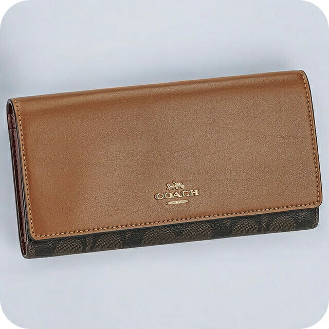 コーチ 長財布 レディース ブランド COACH C5966 IMW6S 1 ブラウン/レッドウッド C5966-IMW6S-1