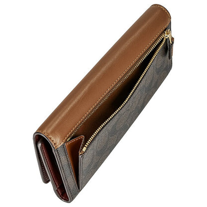 コーチ 長財布 レディース ブランド COACH C5966 IMW6S 1 ブラウン/レッドウッド C5966-IMW6S-1