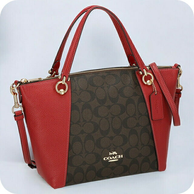 コーチ ハンドバッグ レディース ブランド COACH シグネチャー C6230 IMRVQ 1 レッド/ブラウン C6230-IMRVQ-1