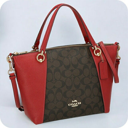 コーチ ハンドバッグ レディース ブランド COACH シグネチャー C6230 IMRVQ 1 レッド/ブラウン C6230-IMRVQ-1