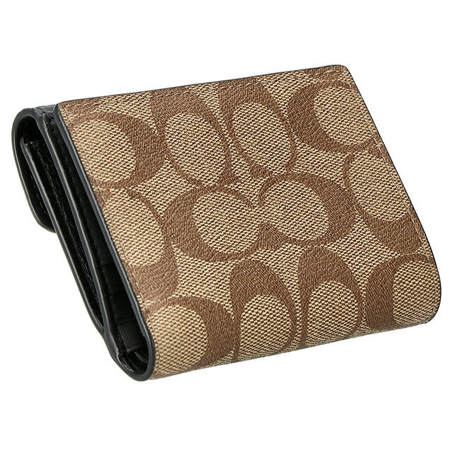 コーチ 二つ折り財布 レディース ブランド COACH シグネチャー レザー C7805 IMLOV 1 カーキ/ブラックマルチ C7805-IMLOV-1