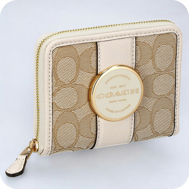 コーチ 二つ折り財布 レディース ブランド COACH C8323 ホワイト/ベージュ C8323-IMDQC-1