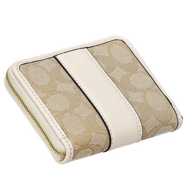 コーチ 二つ折り財布 レディース ブランド COACH C8323 ホワイト/ベージュ C8323-IMDQC-1