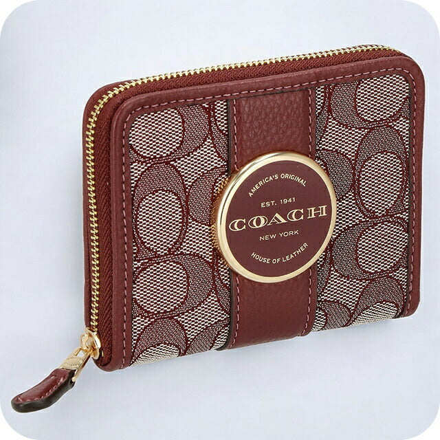 コーチ 二つ折り財布 レディース ブランド COACH シグネチャー C8323 IMMZI 1 ワインマルチ C8323-IMMZI-1