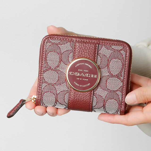 コーチ COACH 二つ折り財布 レディース レザー C8323 COACH コーチ 2つ折り財布 シグネチャー ジャカード C8323 IMRRJ