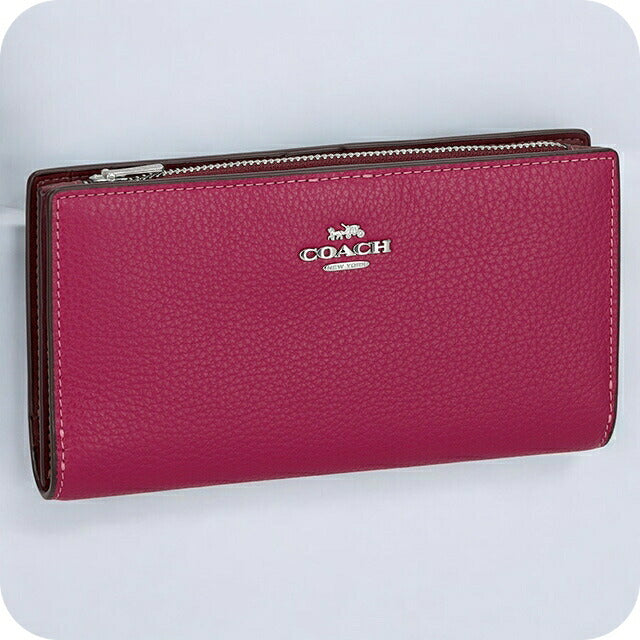 コーチ 長財布 メンズ レディース ブランド COACH C8329 SVC0X 1 ブライトバイオレット ピンク C8329-SVC0X-1