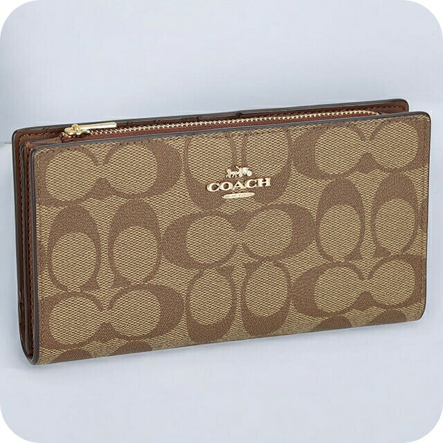 コーチ 長財布 メンズ レディース ブランド COACH シグネチャー C8714 IME74 1 ベージュ C8714-IME74-1