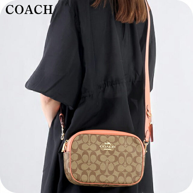 コーチ ショルダーバッグ レディース ブランド COACH シグネチャー CA547 IMVH0 ブラウン/ライトコーラル CA547-IMVH0-1