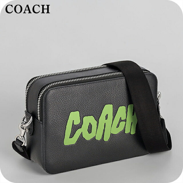 コーチ ショルダーバッグ メンズ ブランド COACH レザー Philippines CBN34 BLC ブラック/グリーン 斜めがけ ブランド 高級 おしゃれ プレゼント 男性 実用的 かっこいい