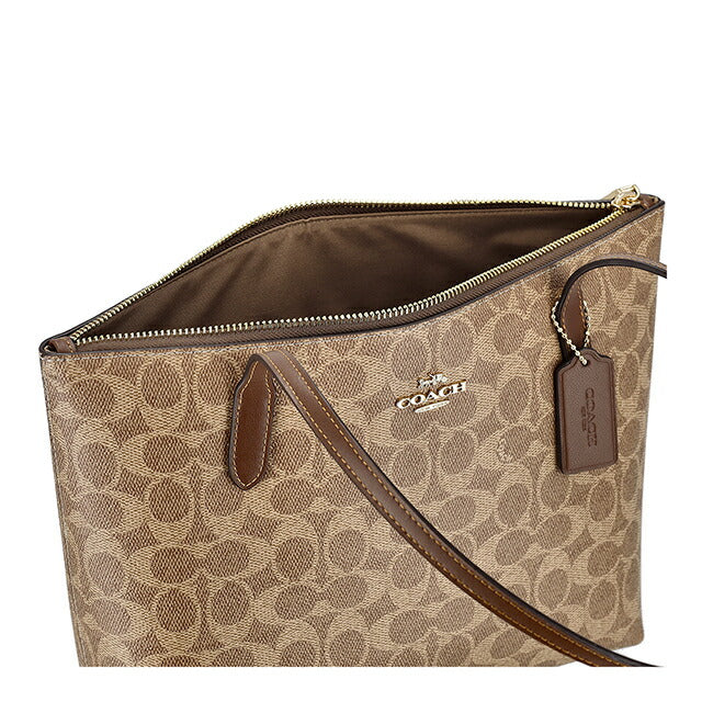 夏崩レ、片想イ。  COACHジッパー付ブラウンレザートートバッグ コーチ COACH バッグ （ブラウン） - ファッション通販 MAGASEEK