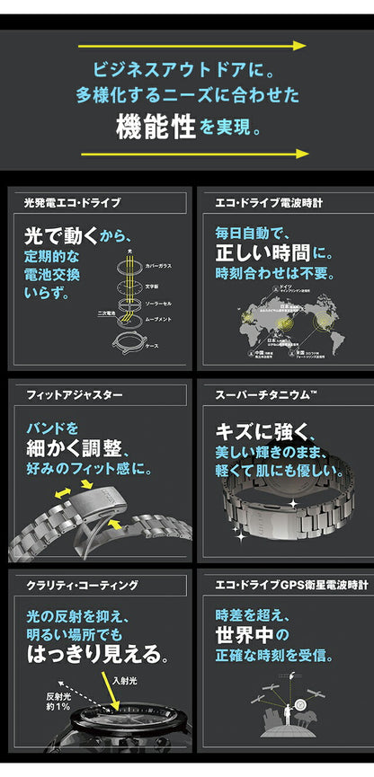 公民Atessa Direct Flight Eco-Drive GPS卫星广播电台观看品牌钛计时码表CC4055-14H CC4055-14H