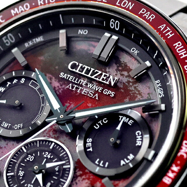 CC4077-71Z ｜ シチズン アテッサ Shades of Red ダブルダイレクトフライト ACT Line 限定モデル 光発電エコドライブGPS衛星電波